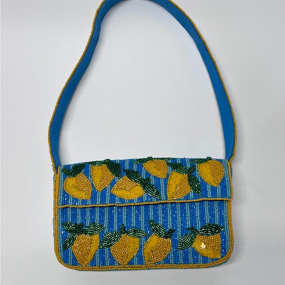 Anthropologie Fiona Beaded Lemon Bag Viral